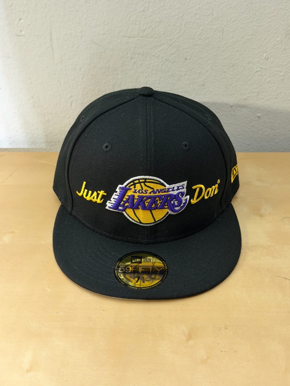 NEW Just Don x New Era LA Lakers 59FIFTY Fitted Hat Black 7 1/8 60229023